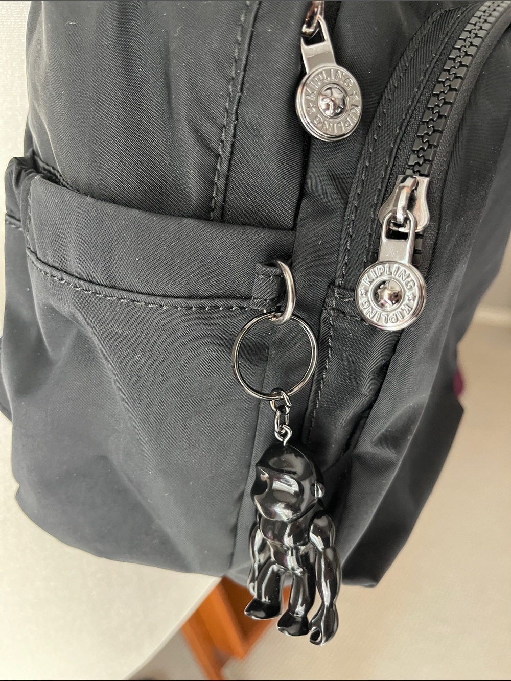 Kipling City Pack Backpack with Silver Hardware and signature Monkey Keychain - Picture 3 of 14